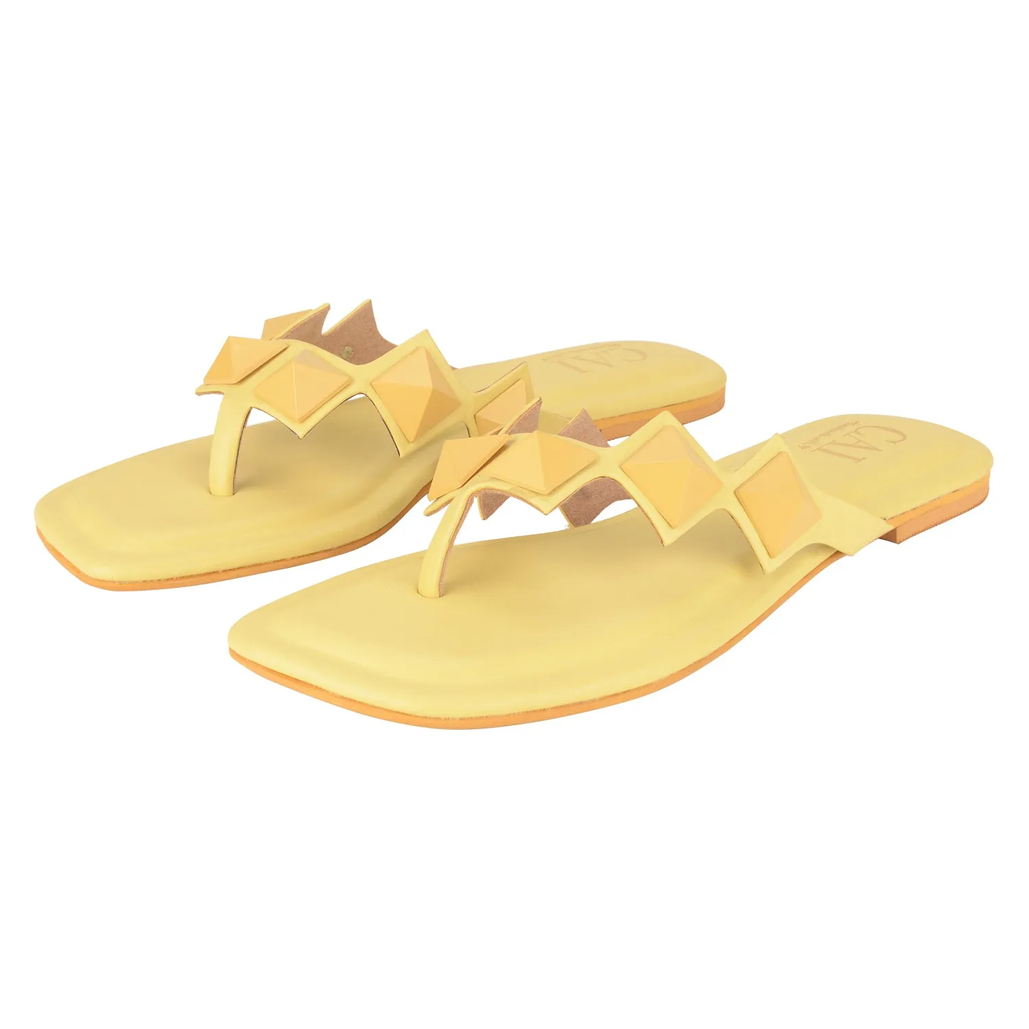 Studded Slip On Lemon Yellow