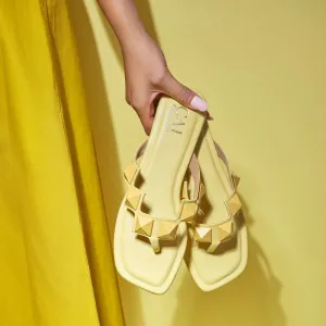 Studded Slip On Lemon Yellow