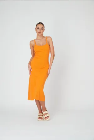 Summi Summi - MIDI A LINE DRESS - Tangerine