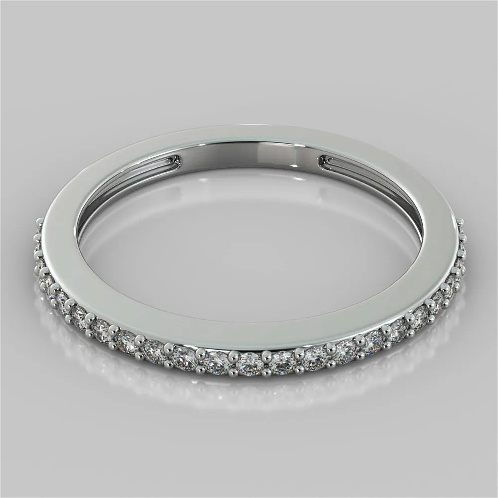 Surface Prong Setting Round Cut Wedding Band