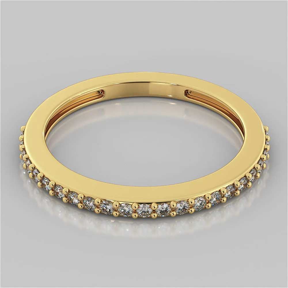 Surface Prong Setting Round Cut Wedding Band