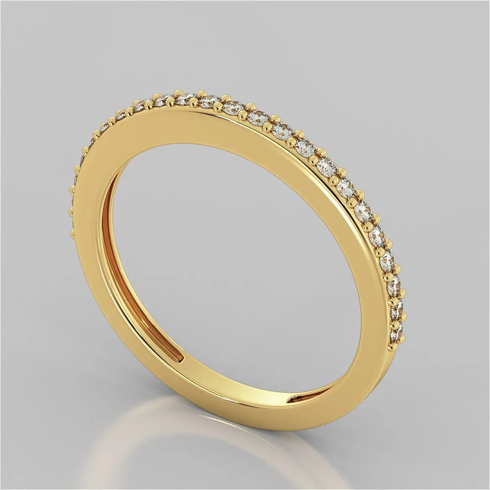 Surface Prong Setting Round Cut Wedding Band