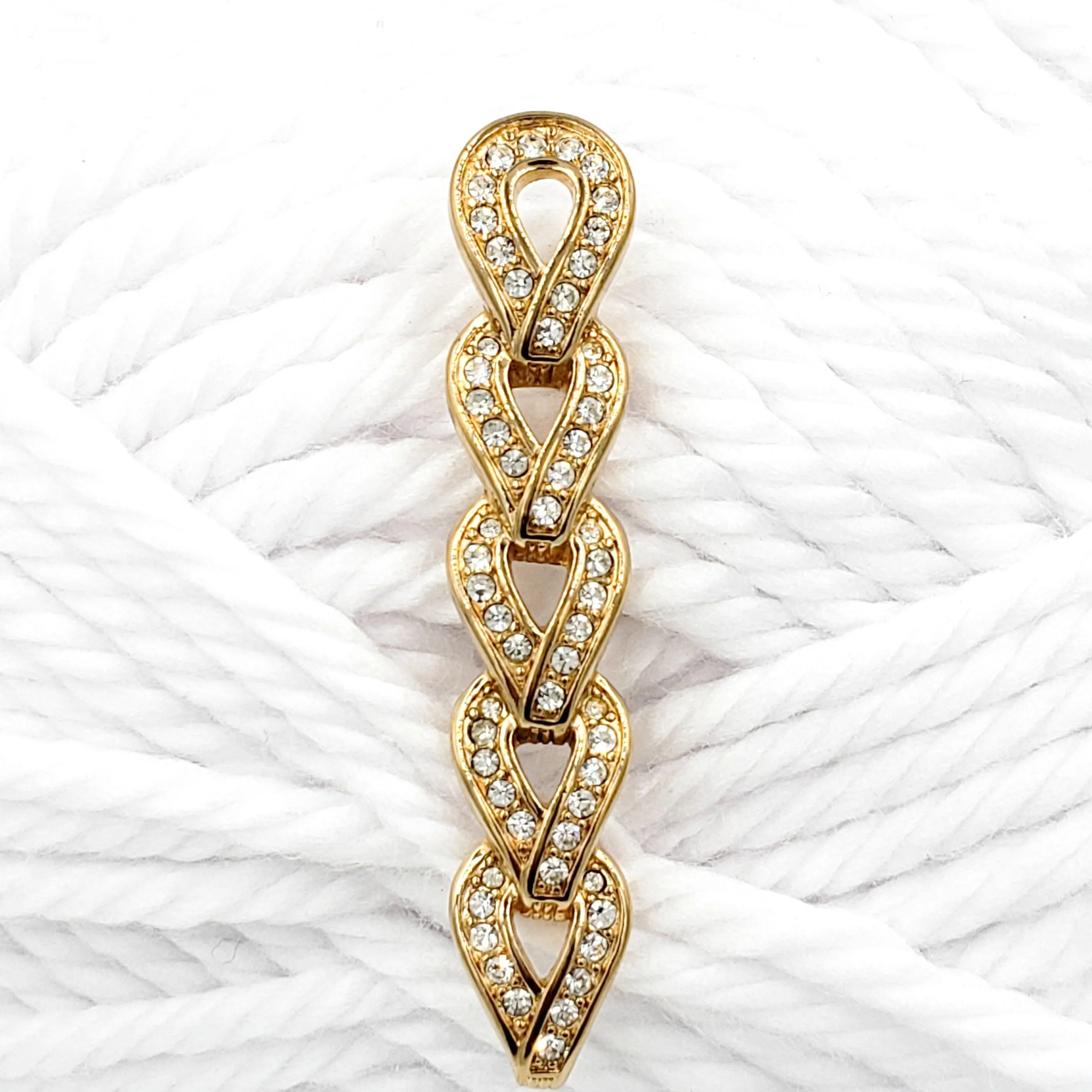 Swarovski Crystal Bar Pin Brooch with Swan Logo