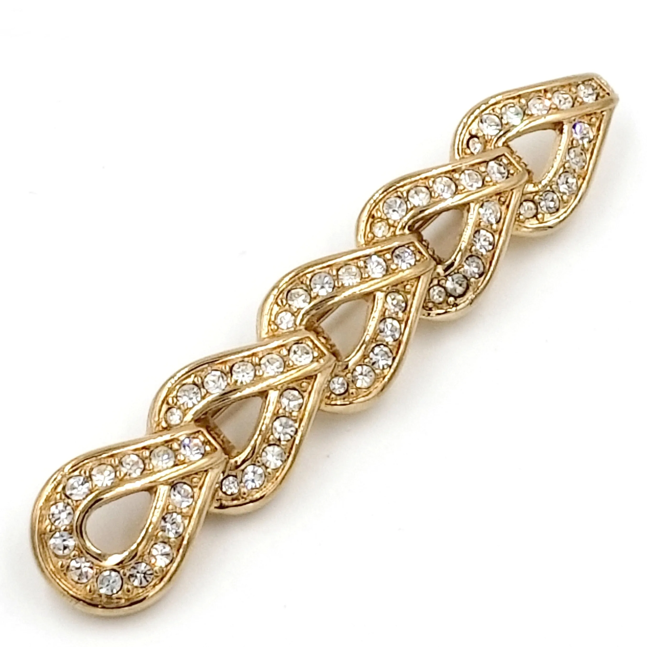 Swarovski Crystal Bar Pin Brooch with Swan Logo
