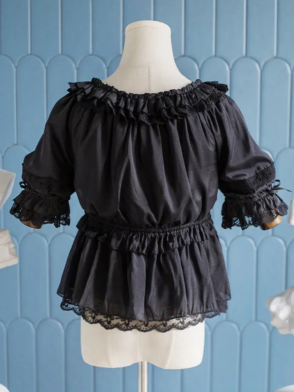 Sweet Lolita Blouses Lolita Top White Long Sleeves Ruffles Lolita Shirt