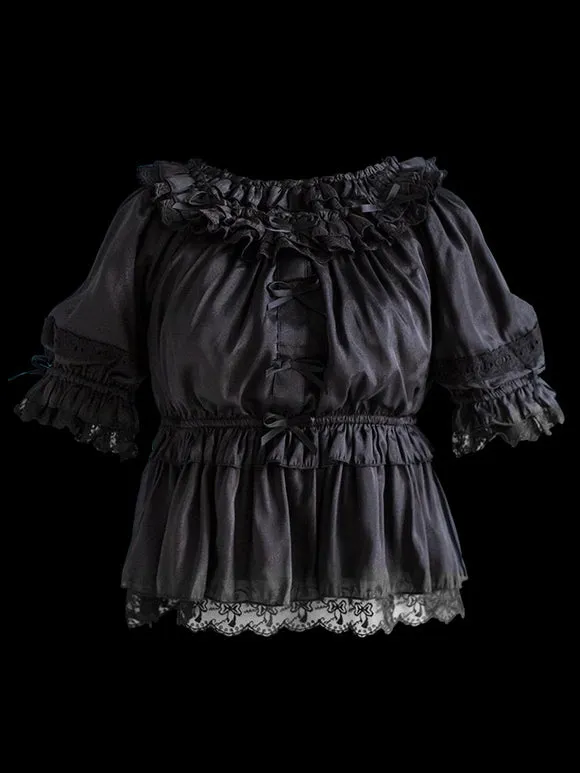Sweet Lolita Blouses Lolita Top White Long Sleeves Ruffles Lolita Shirt