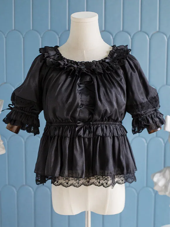 Sweet Lolita Blouses Lolita Top White Long Sleeves Ruffles Lolita Shirt