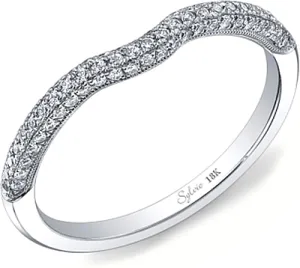 Sylvie Contoured Diamond Wedding Band