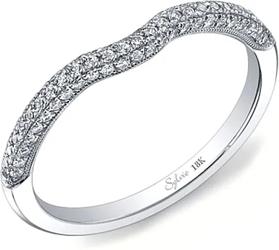 Sylvie Contoured Diamond Wedding Band