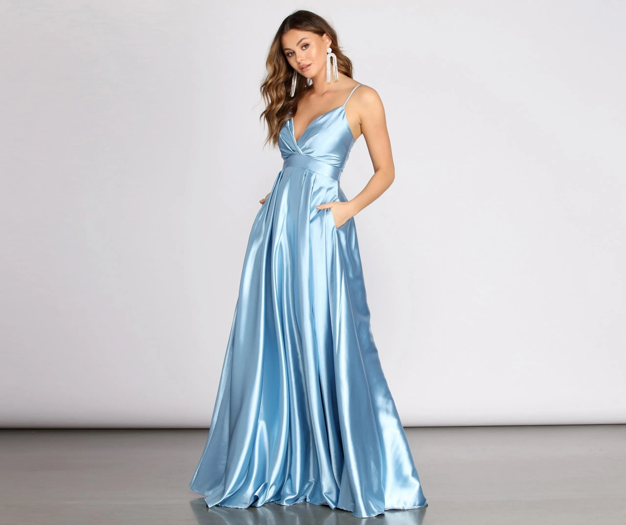 Tabitha Satin Stylish A-Line Dress