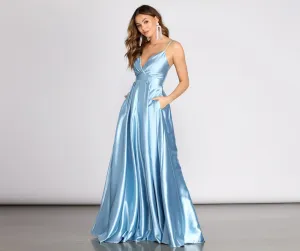 Tabitha Satin Stylish A-Line Dress
