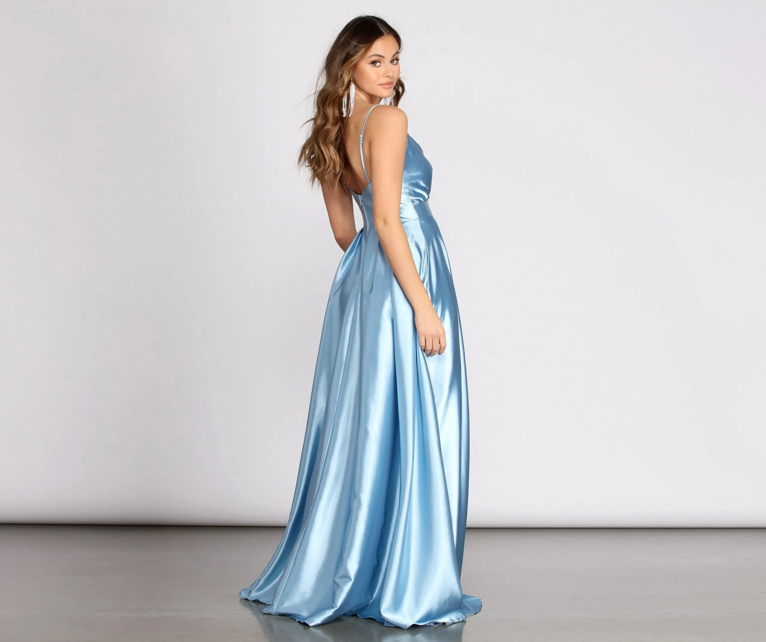 Tabitha Satin Stylish A-Line Dress