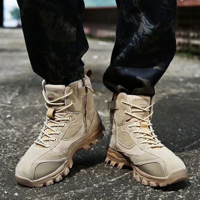 Tactical Military Combat Boots Men Genuine Leather US Army Hunting Trekking Camping Mountaineering Winter Work Shoes