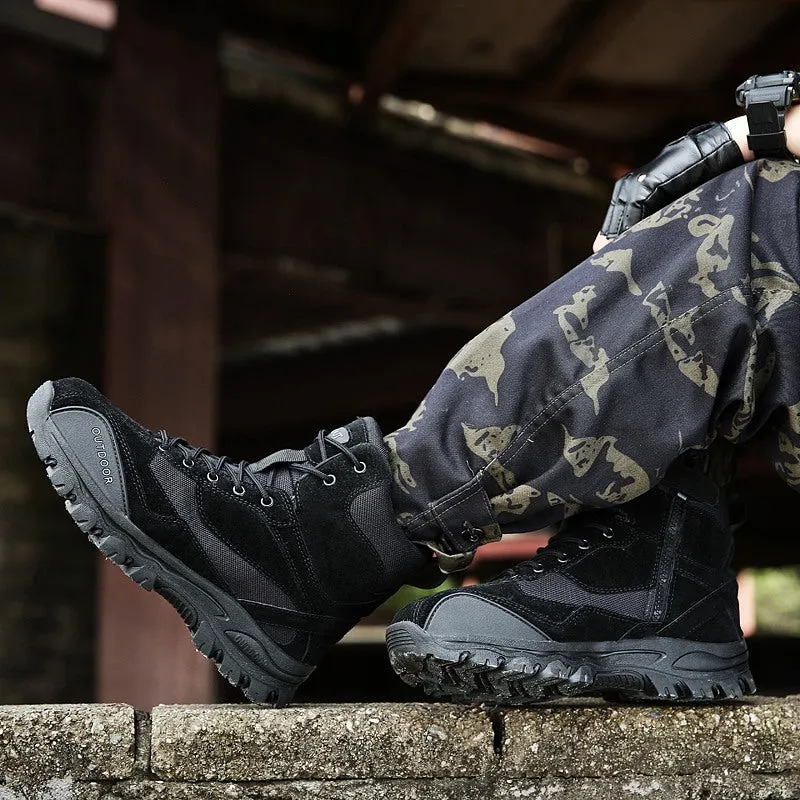 Tactical Military Combat Boots Men Genuine Leather US Army Hunting Trekking Camping Mountaineering Winter Work Shoes