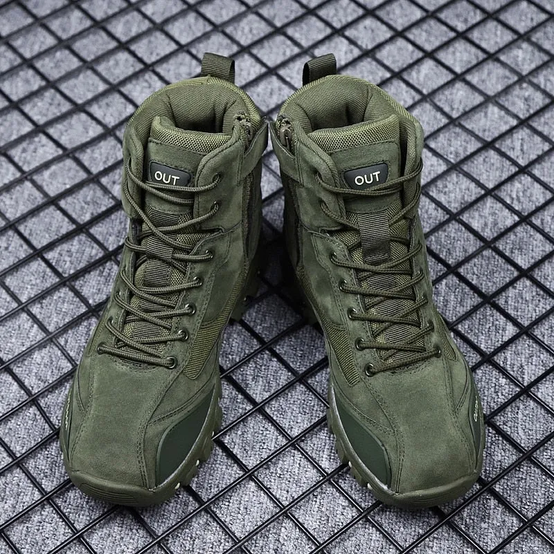 Tactical Military Combat Boots Men Genuine Leather US Army Hunting Trekking Camping Mountaineering Winter Work Shoes