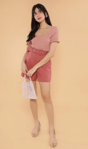 TANSY Square-Neck Top (Dusty Pink)