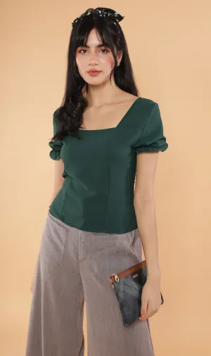 TANSY Square-Neck Top (Emerald)