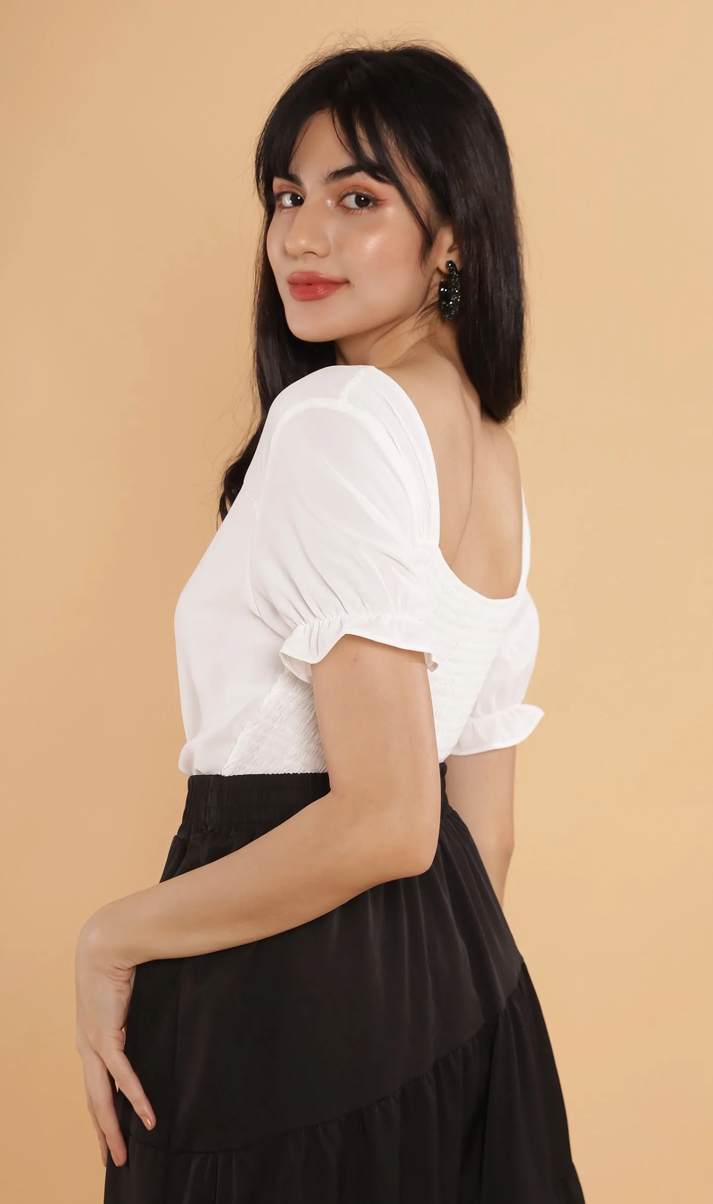 TANSY Square-Neck Top (White)