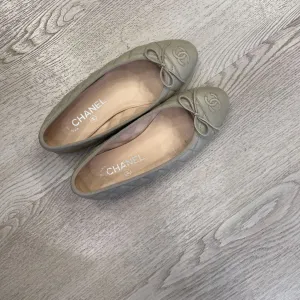 Taupe Quilted Ballet Flats