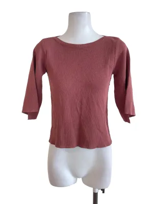 Tawny Brown Split Sleeves Top