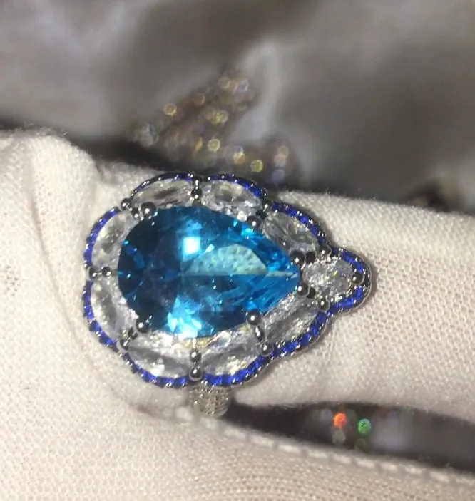 Teardrop Ring | Blue Diamond Ring | Blue Diamond Engagement Ring