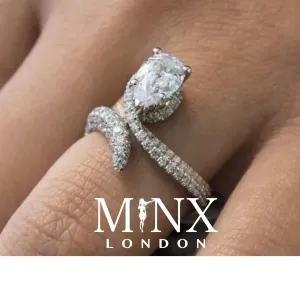 Teardrop Ring | Diamond Snake Ring | Engagement Ring | Snake Ring | Teardrop Engagement Rings | Pear Shaped Engagement Ring | Pear Ring