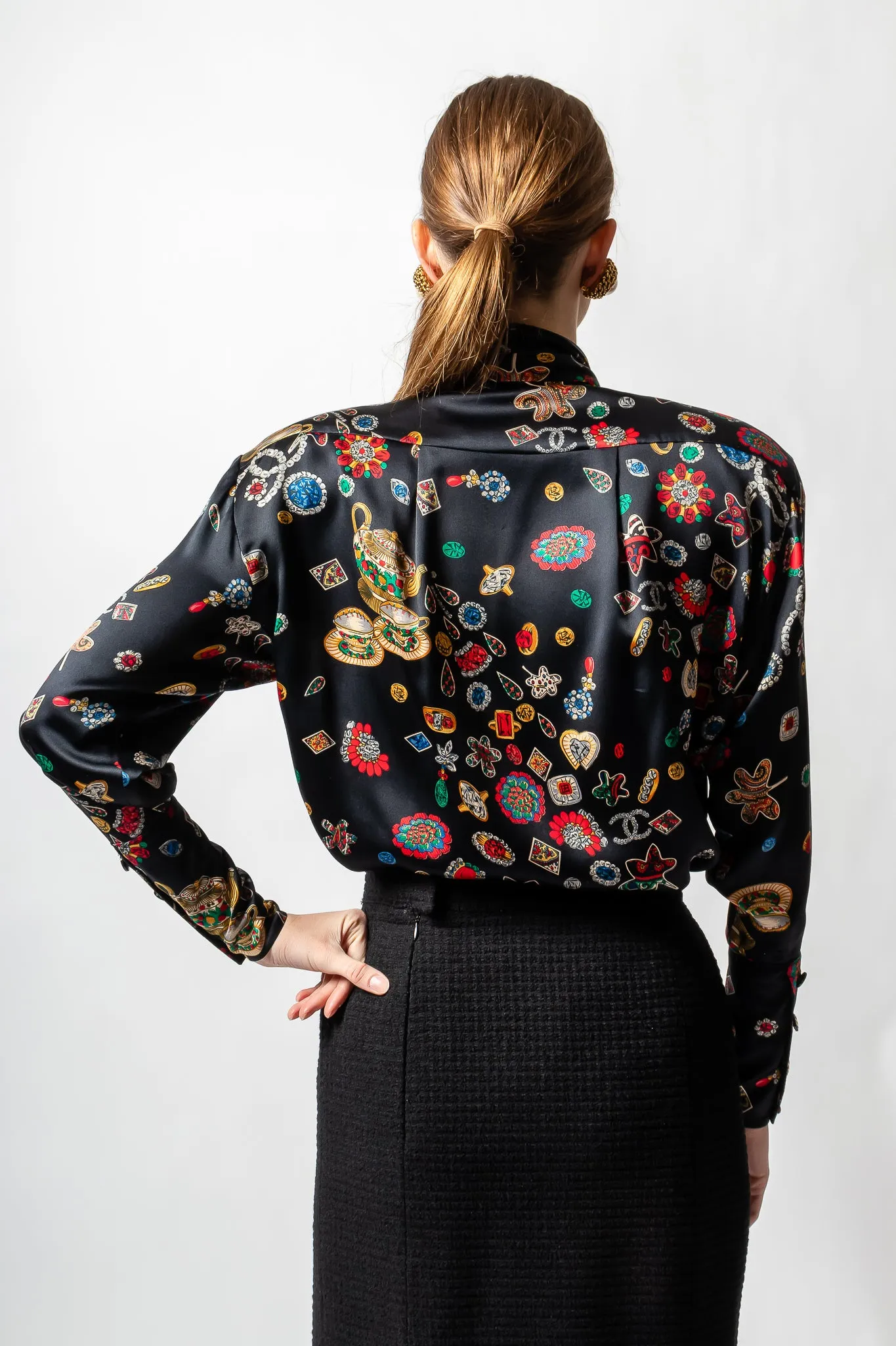 Teatime Jewels Silk Scarf Blouse