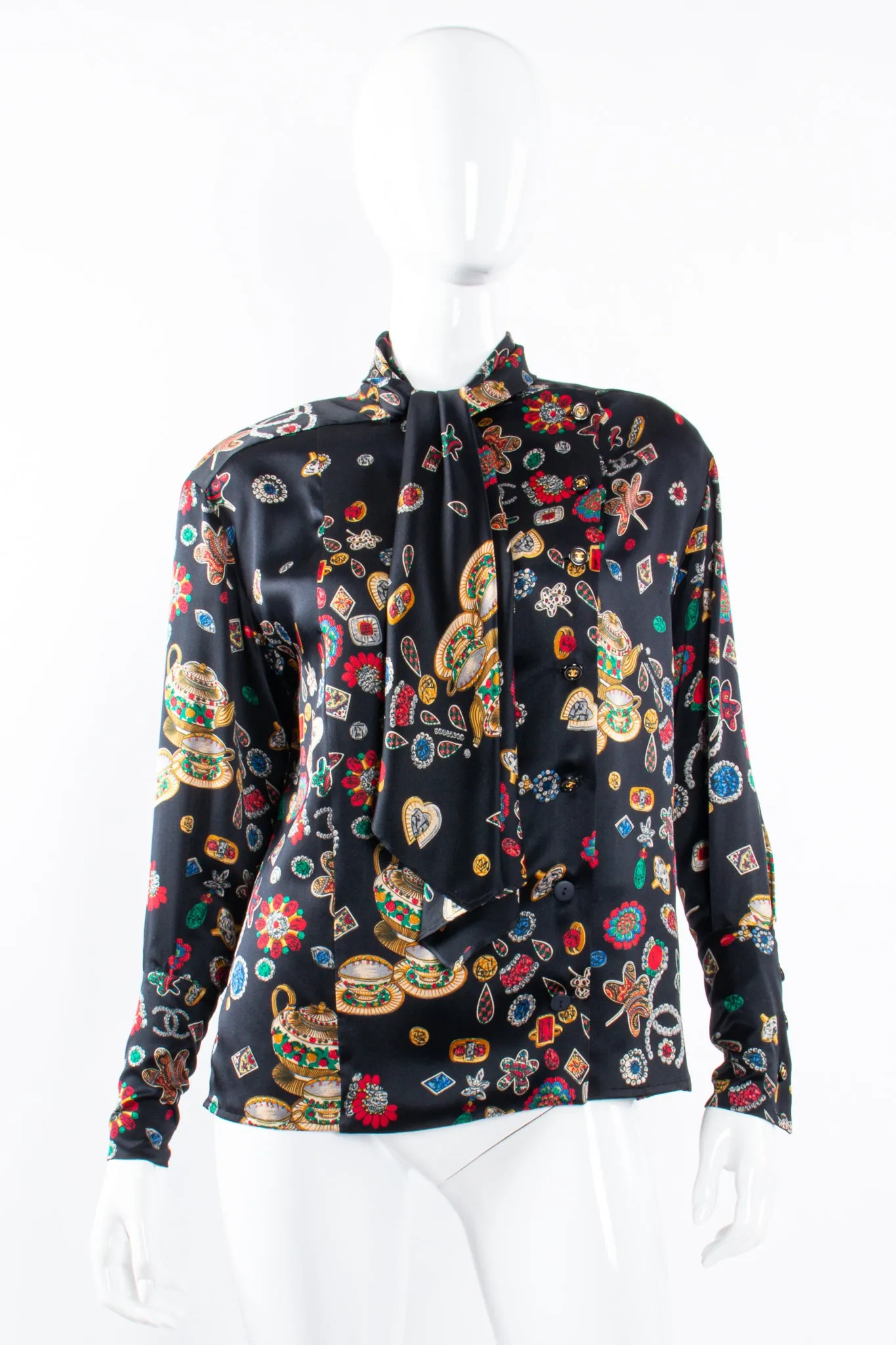 Teatime Jewels Silk Scarf Blouse