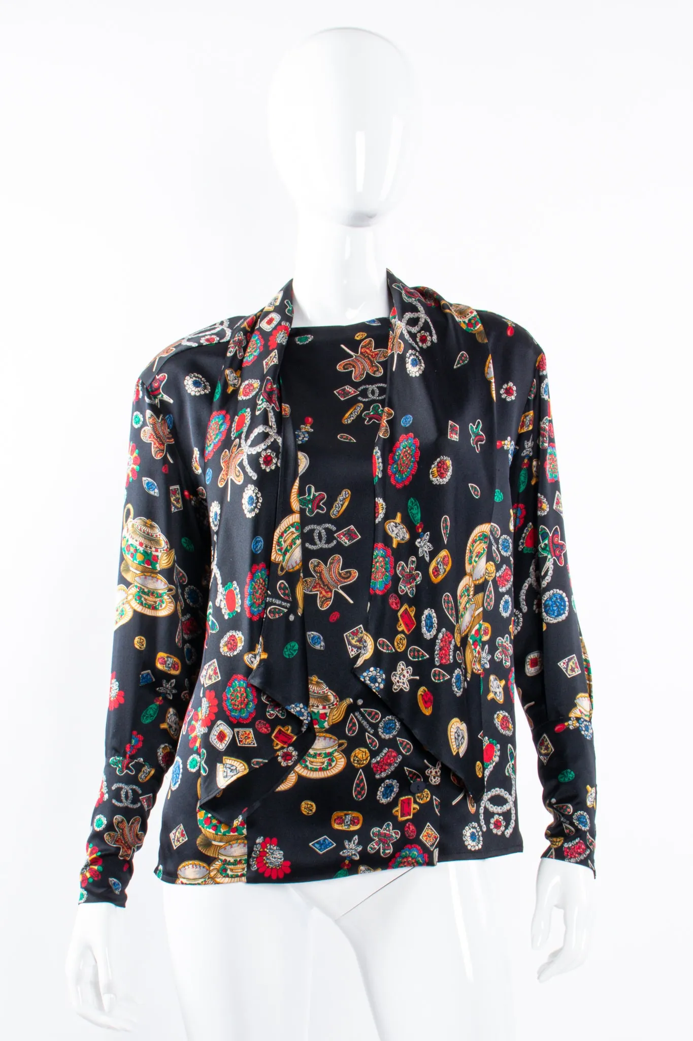 Teatime Jewels Silk Scarf Blouse