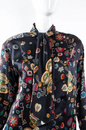 Teatime Jewels Silk Scarf Blouse