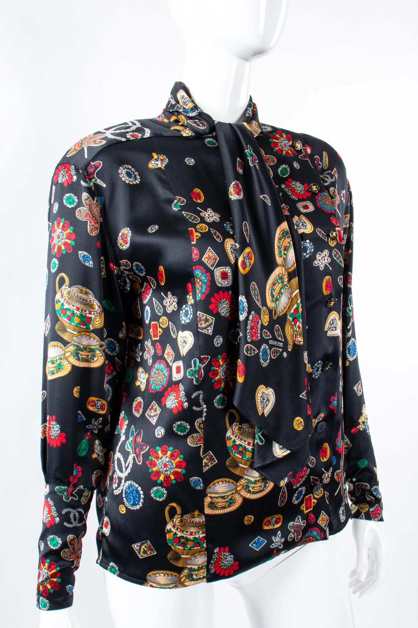 Teatime Jewels Silk Scarf Blouse