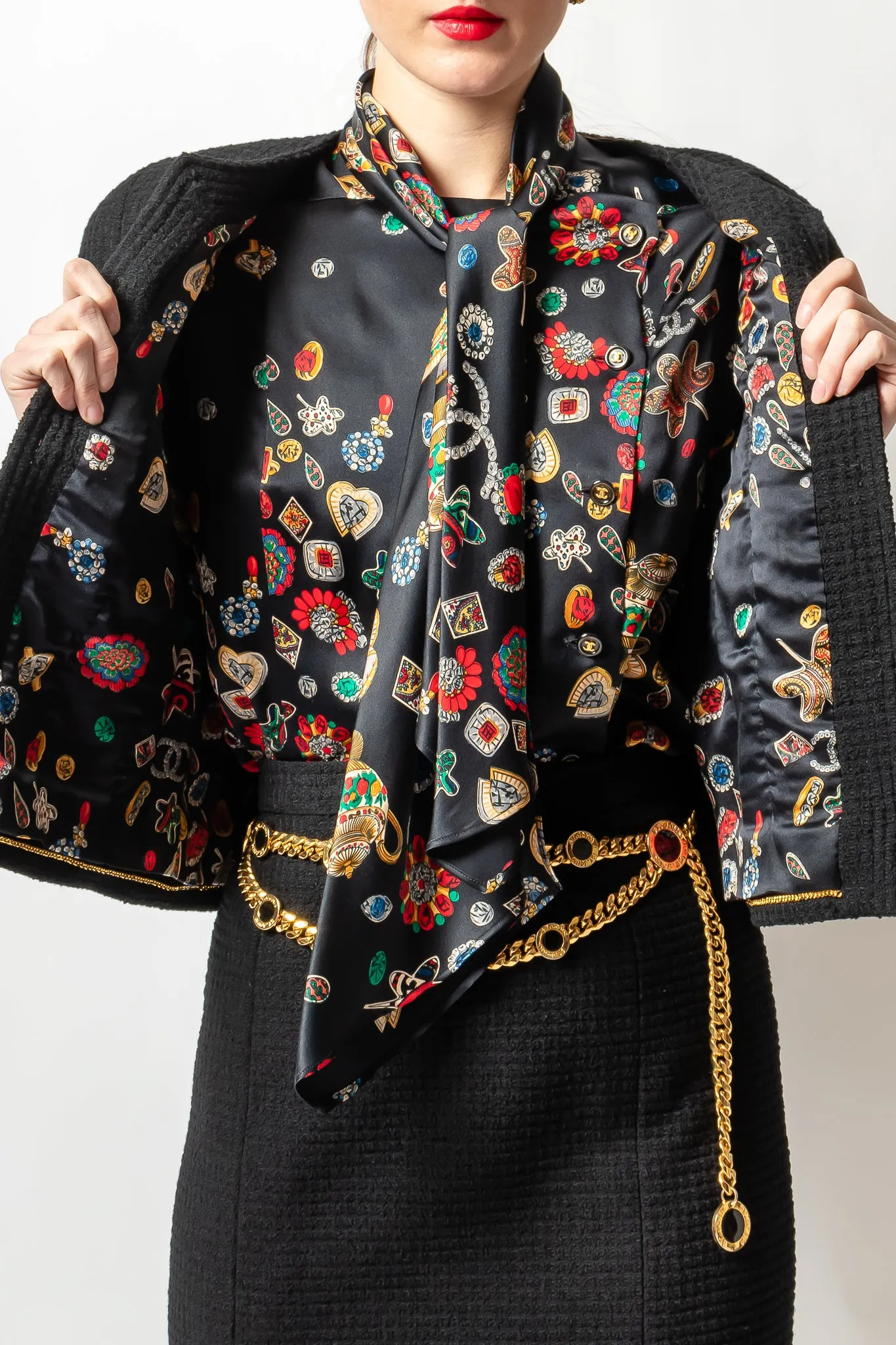 Teatime Jewels Silk Scarf Blouse