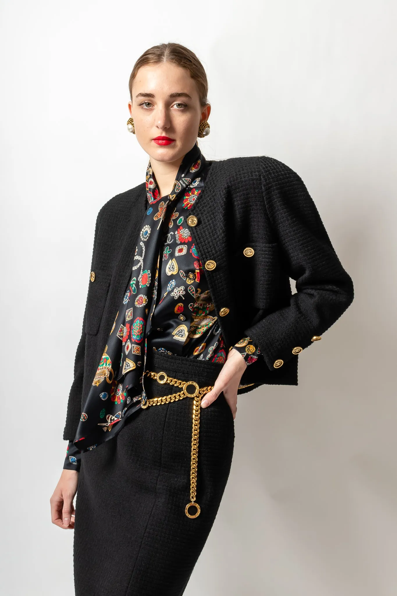 Teatime Jewels Silk Scarf Blouse