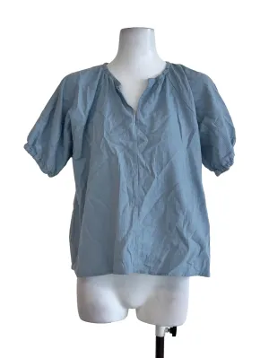 Textured Cotton Puff-Sleeve Top OSN