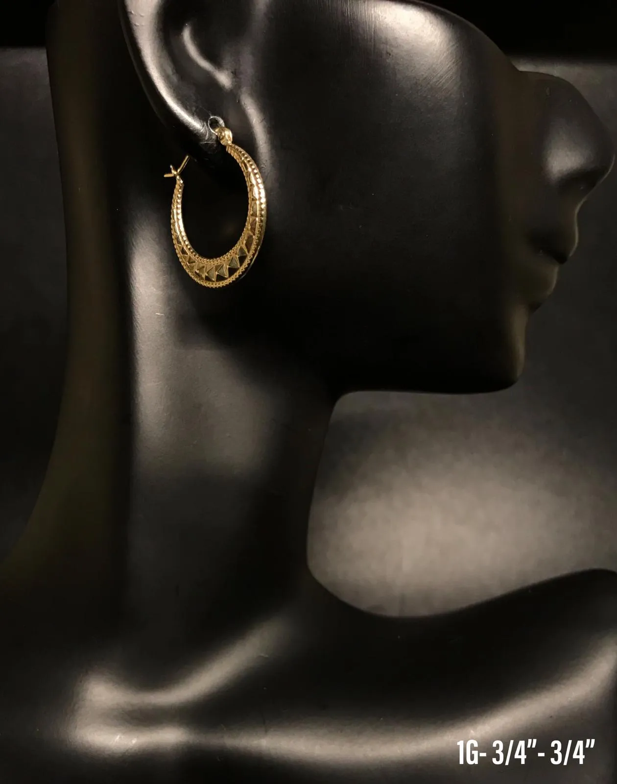 Textured hoop earrings 10K solid gold