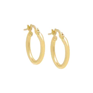 Thin Round Hoop Earring 14K