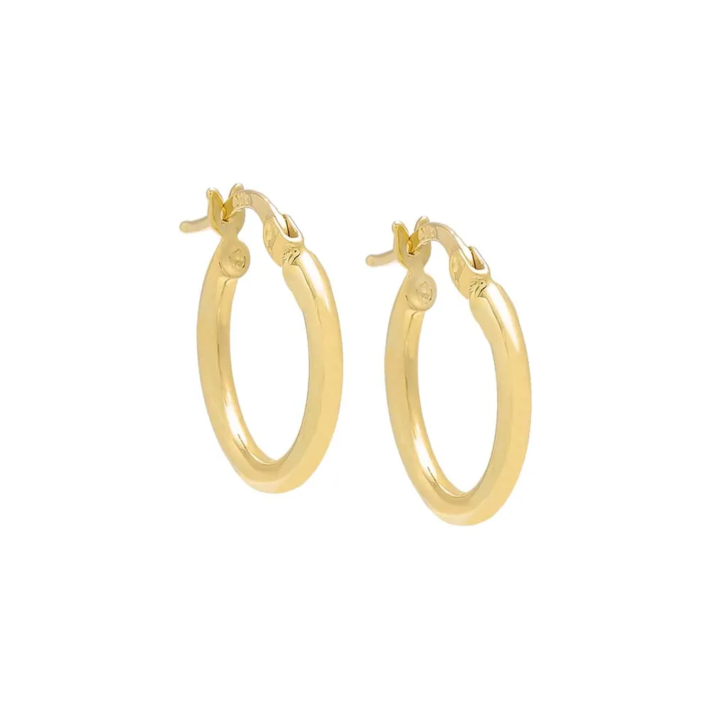 Thin Round Hoop Earring 14K