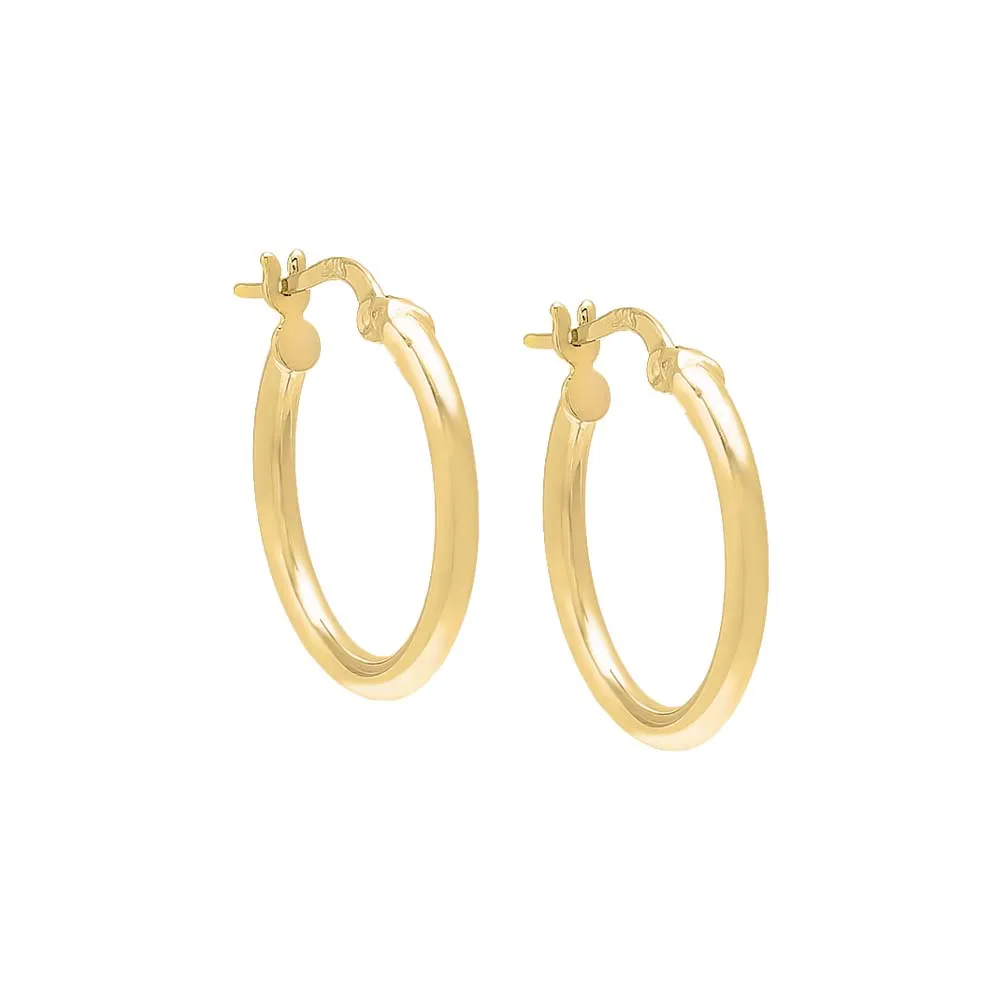 Thin Round Hoop Earring 14K