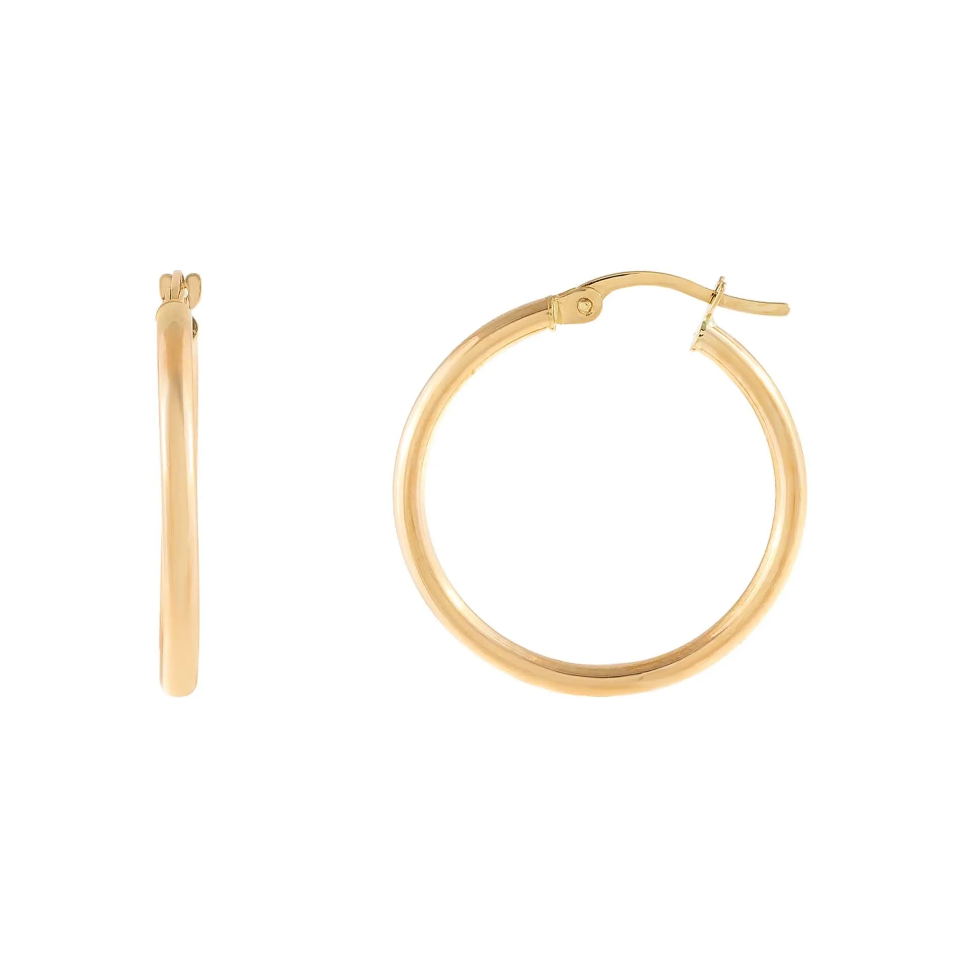 Thin Round Hoop Earring 14K