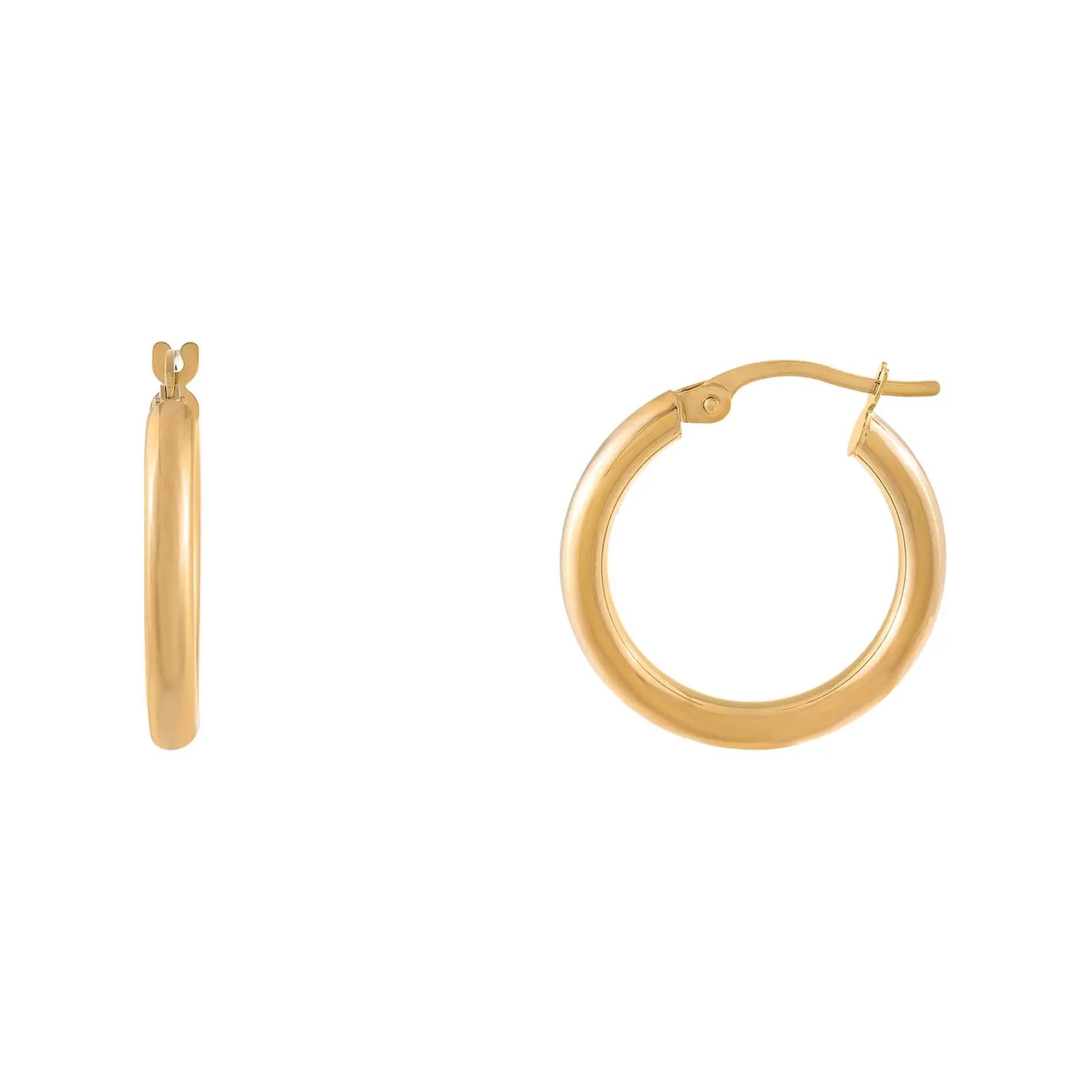 Thin Round Hoop Earring 14K