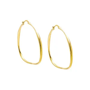 Thin Solid Wavy Open Hoop Earring