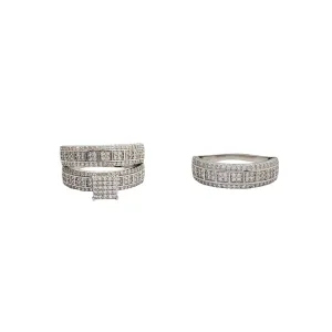 Three Piece Set Engagement Rings (Silver)