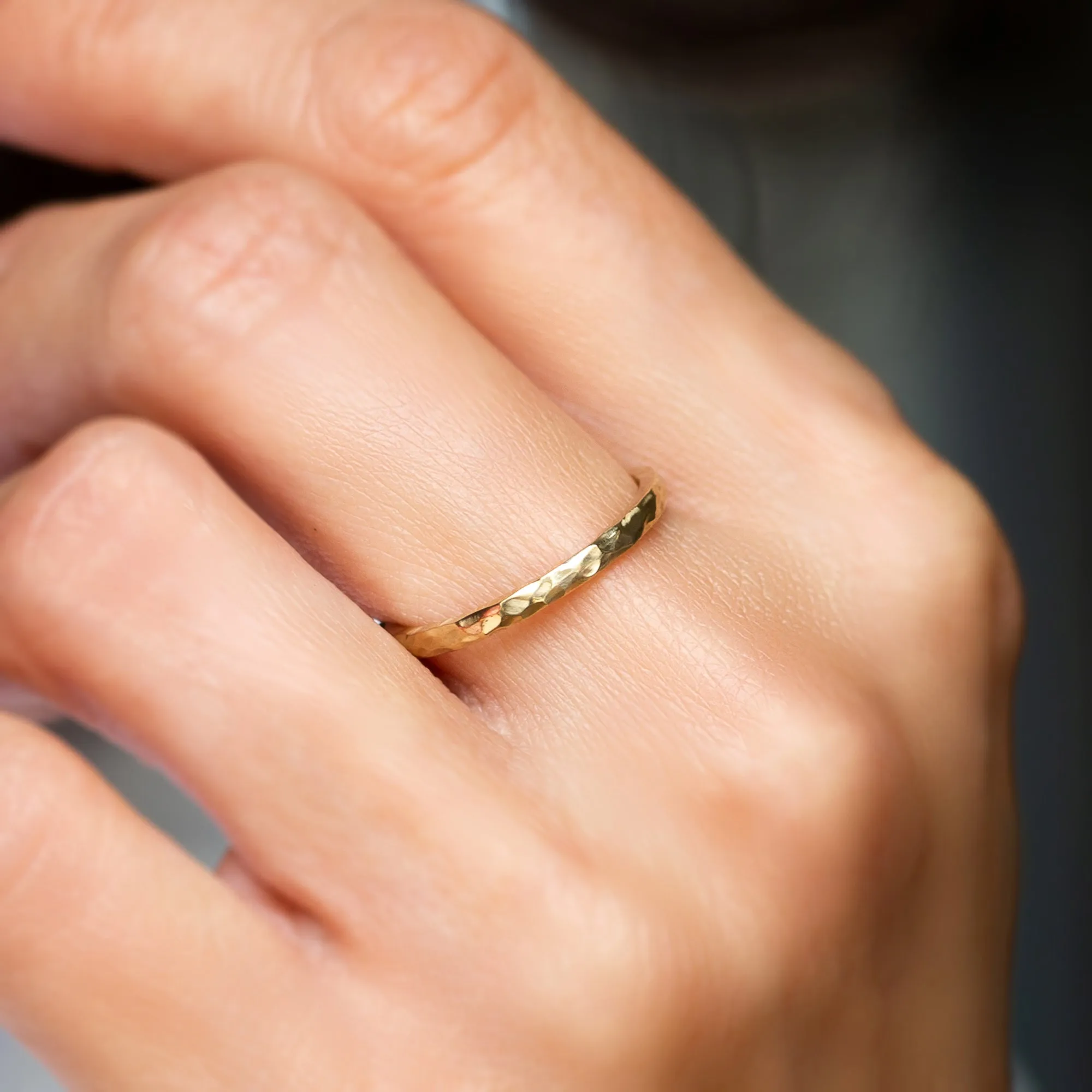 Timber | Hammered Wedding Ring Set