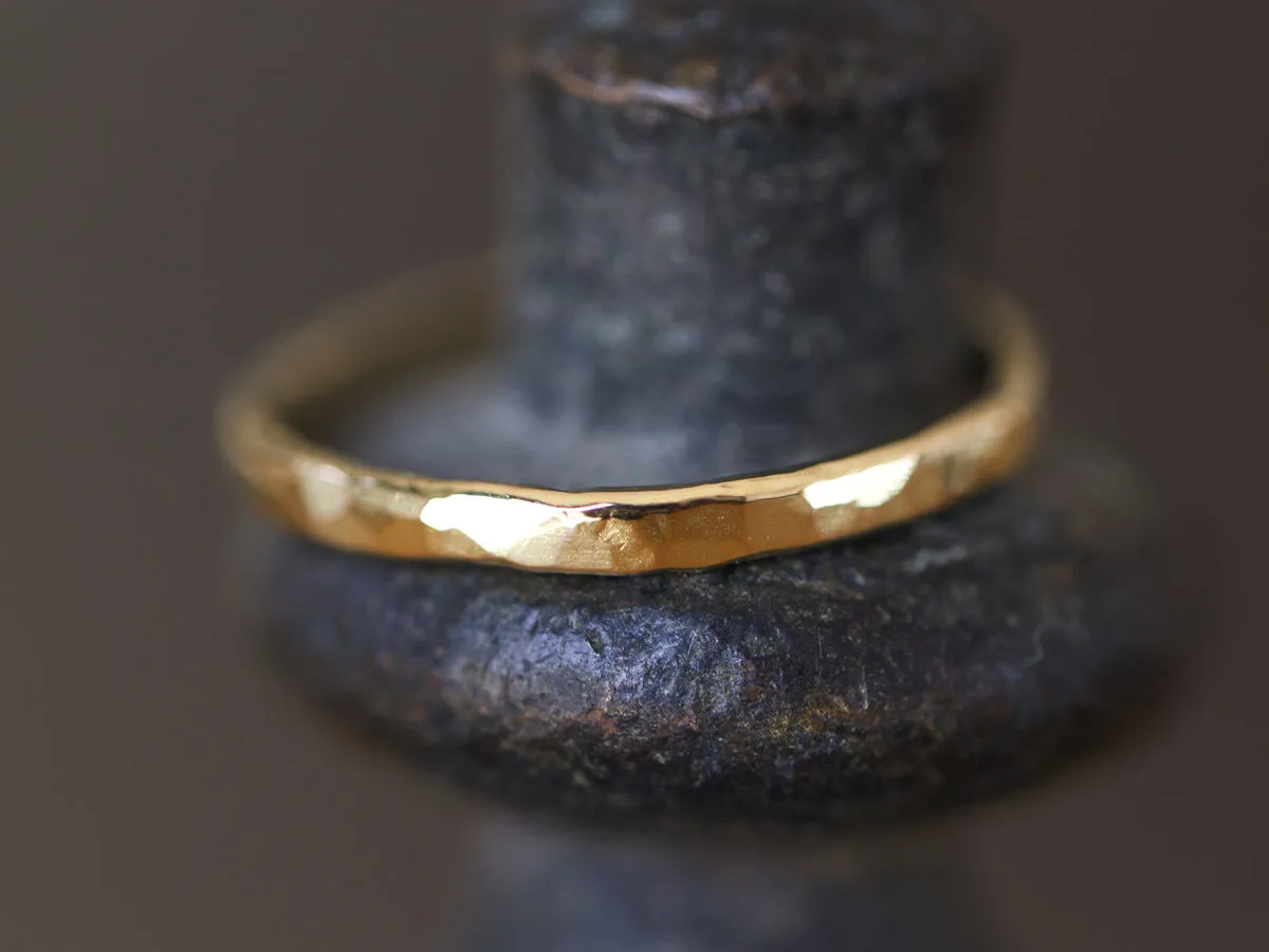 Timber | Hammered Wedding Ring Set
