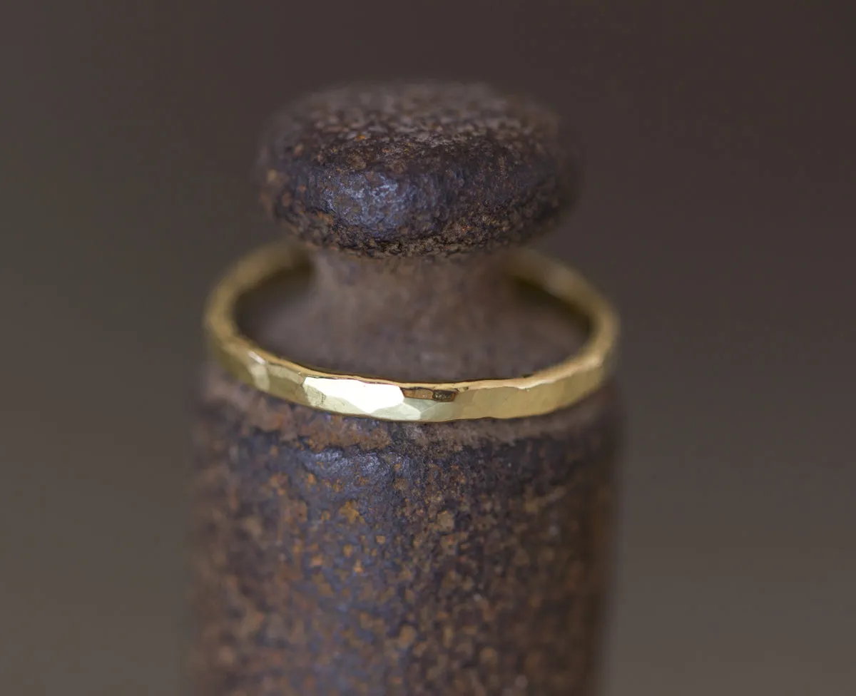 Timber | Hammered Wedding Ring Set