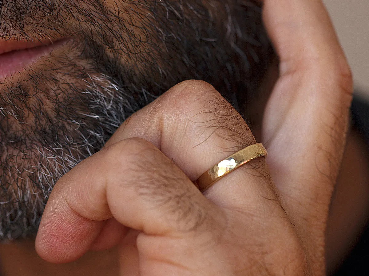 Timber | Hammered Wedding Ring Set