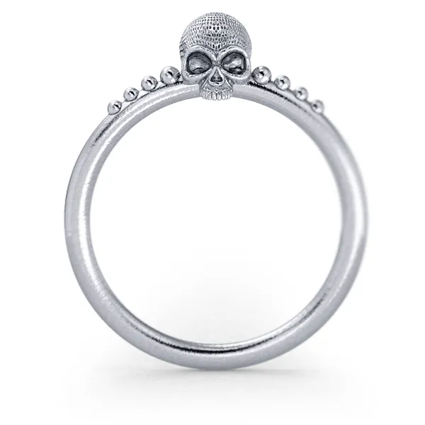 Tiny Daisy Skull Ring