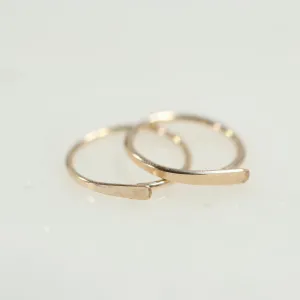 Tiny Hoop Earring Flat - Choose Your Diameter, Gauge, Metal, Hoops For Men & Women