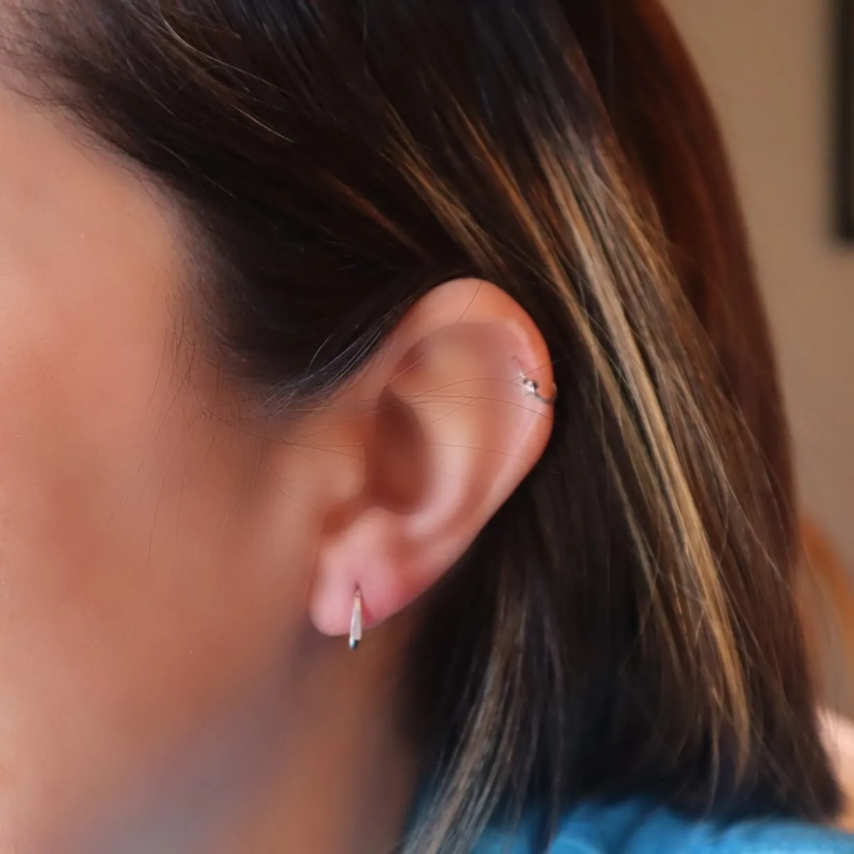 Tiny Hoop Earring Flat - Choose Your Diameter, Gauge, Metal, Hoops For Men & Women