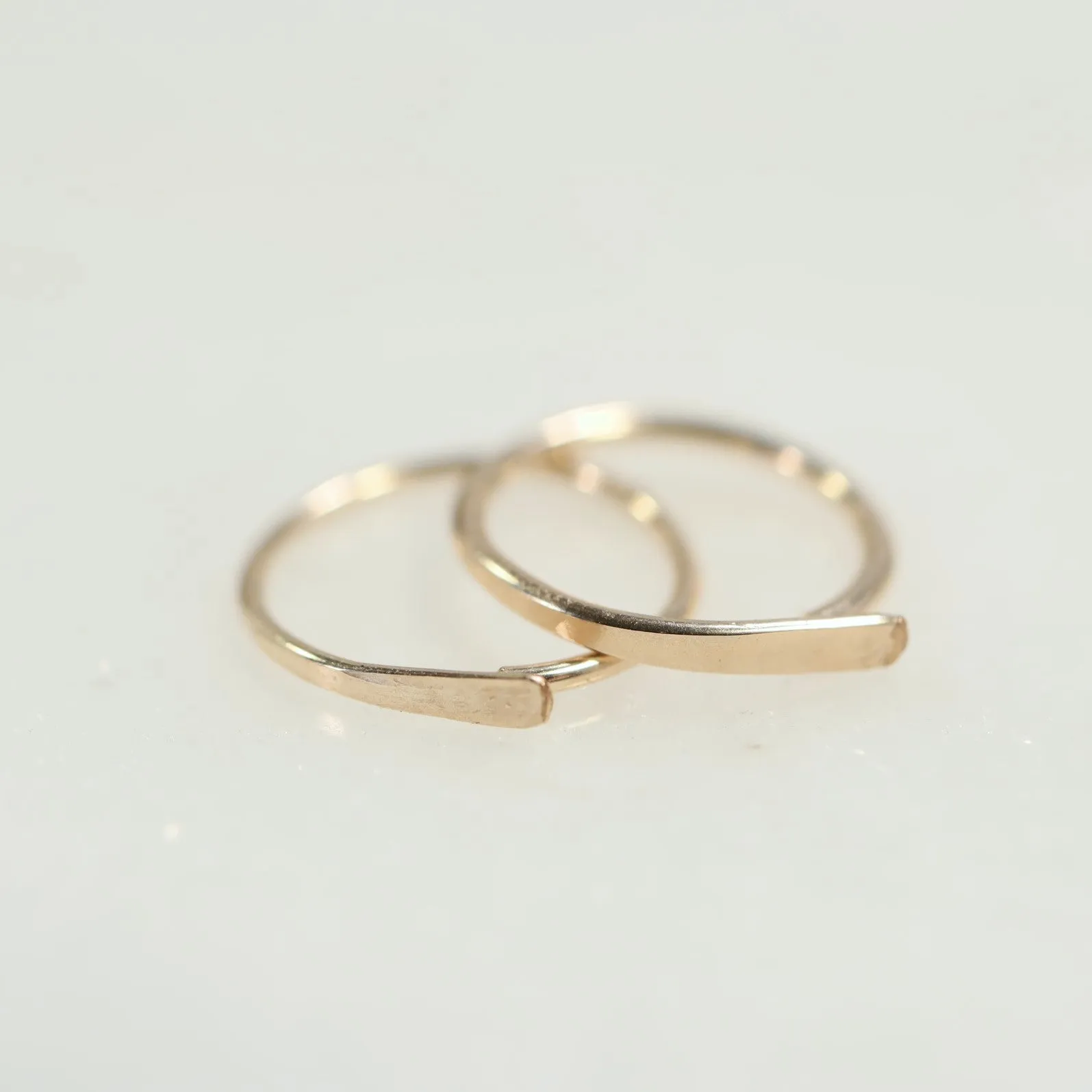 Tiny Hoop Earring Flat - Choose Your Diameter, Gauge, Metal, Hoops For Men & Women